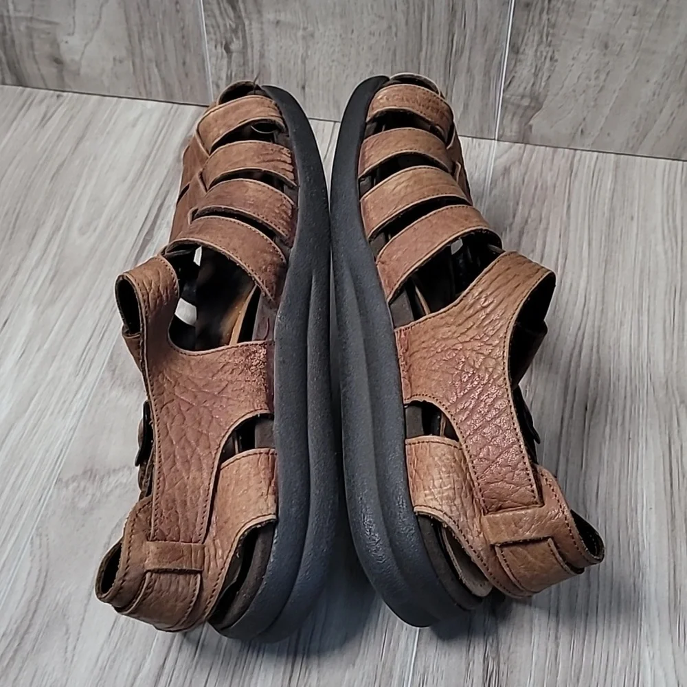 Mephisto Sam Fisherman Sandals Men’s Size 12 / EU 46 Brown Leather Comfort